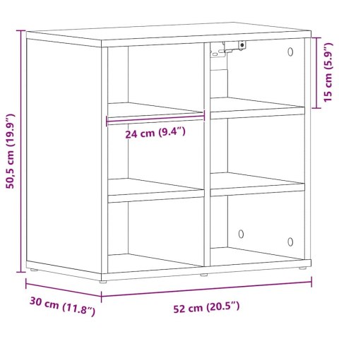 SZAFKA NA BUTY Z PÓŁKĄ CZARNY DĄB 52X30X50,5CM