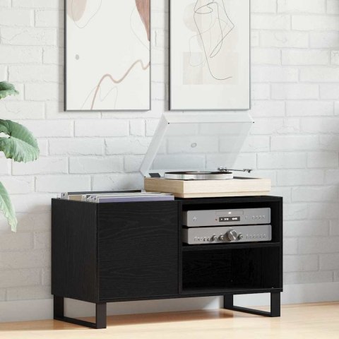 VidaXL Szafka na płyty winylowe z półką Czarny Dąb 85 x 38 x 48 cm