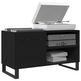 SZAFKA NA PŁYTY WINYLOWE Z PÓŁKĄ CZARNY DĄB 85X38X48CM