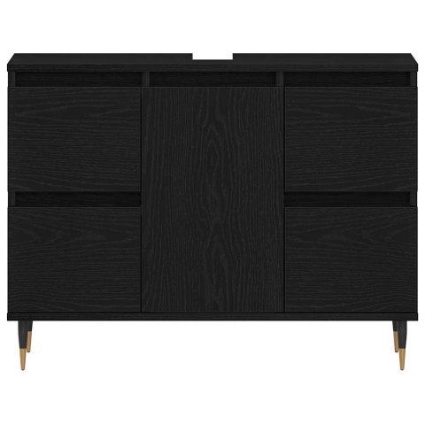 VidaXL Szafka pod umywalkę z szufladą Czarny Dąb 80 x 33 x 60 cm