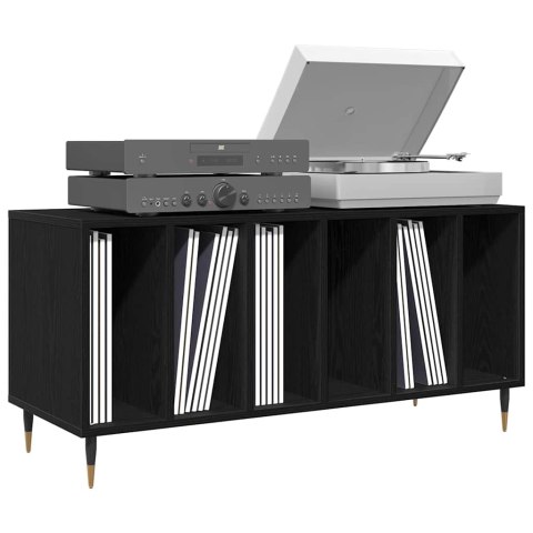 VidaXL Szafka na płyty winylowe z półką Czarny Dąb 100 x 38 x 48 cm