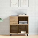 SZAFKA NA PŁYTY WINYLOWE Z PÓŁKĄ DĄB ARTISAN 85X38X89CM