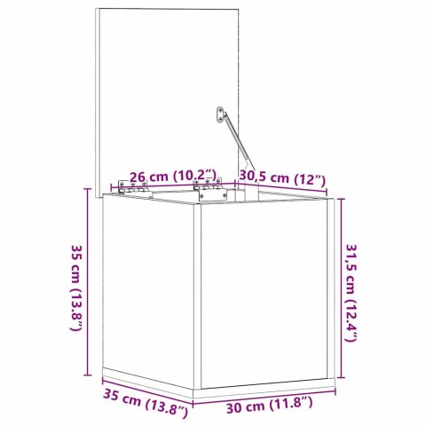 SKRZYNIA DO PRZECHOWYWANIA STARE DREWNO 30X35X35CM
