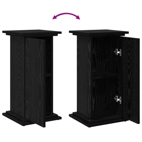 VidaXL Stojak na wyświetlanie z drzwiami Czarny Dąb 31 x 30 x 60 cm