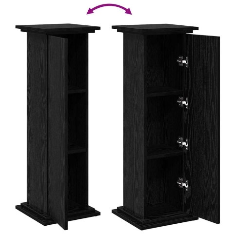 VidaXL Stojak na wyświetlanie z drzwiami Czarny Dąb 31 x 30 x 90 cm