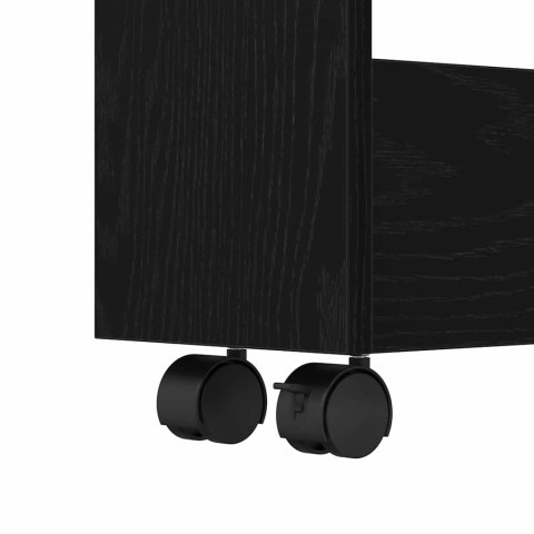 VidaXL Wąski Wózek do Przechowywania Czarny Dąb 60 x 18 x 70 cm