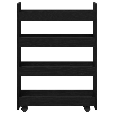 VidaXL Wąski Wózek do Przechowywania Czarny Dąb 60 x 20 x 82 cm