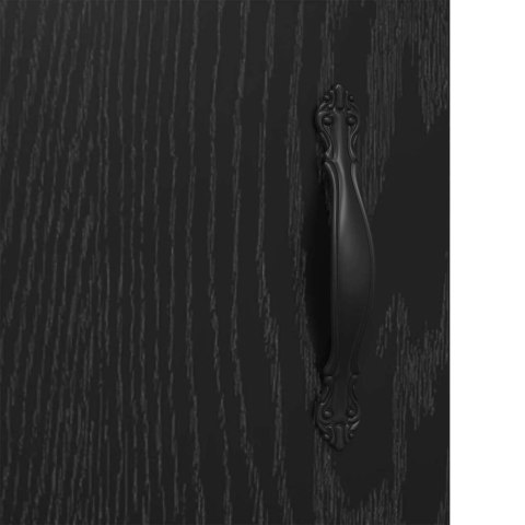 BUFET CZARNY DĄB 34,5X34X90CM DREWNO INŻYNIERYJNE I ŻELAZO