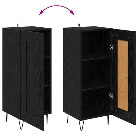 BUFET CZARNY DĄB 34,5X34X90CM DREWNO INŻYNIERYJNE I ŻELAZO