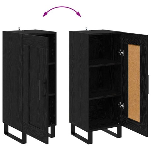 BUFET CZARNY DĄB 34,5X34X90CM DREWNO INŻYNIERYJNE I ŻELAZO