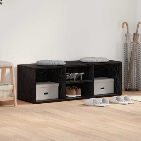 VidaXL Ławka na buty z półką Czarny Dąb 102 x 35 x 35 cm
