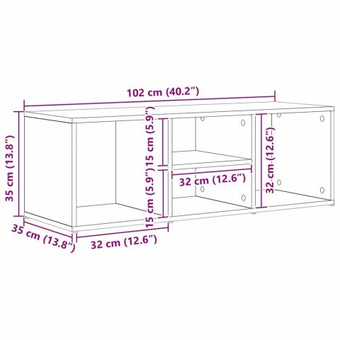 VidaXL Ławka na buty z półką Czarny Dąb 102 x 35 x 35 cm
