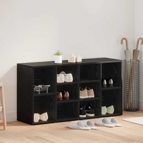 ŁAWKA NA BUTY Z PÓŁKĄ CZARNY DĄB 103X30X54,5CM