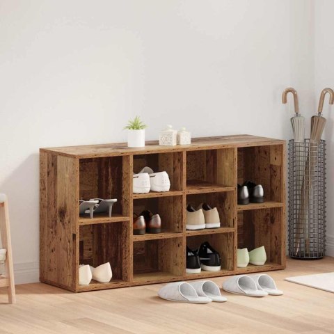 VidaXL Ławka na buty z półką Stare drewno 103 x 30 x 54,5 cm