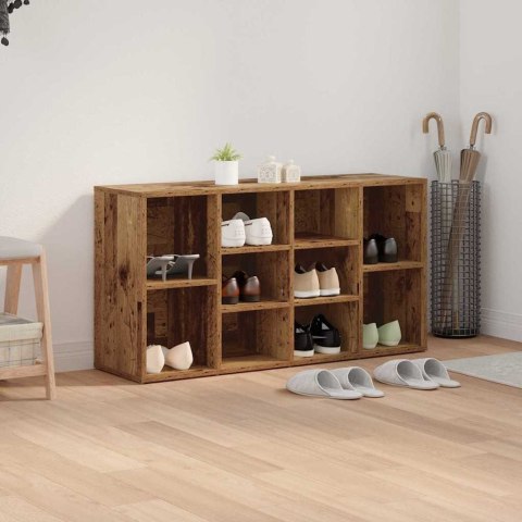 VidaXL Ławka na buty z półką Stare drewno 103 x 30 x 54,5 cm