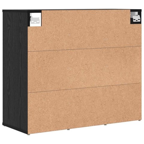 VidaXL Szafka na buty z półką Czarny Dąb 77,5 x 30 x 67 cm