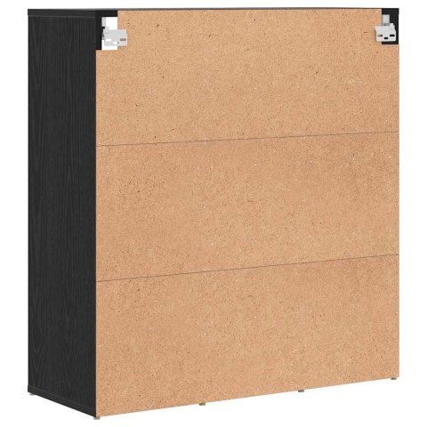 VidaXL Szafka na buty z półką Czarny Dąb 77,5 x 30 x 83,5 cm