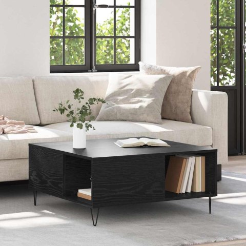 VidaXL Stolik kawowy Czarny Dąb 80 x 80 x 36,5 cm