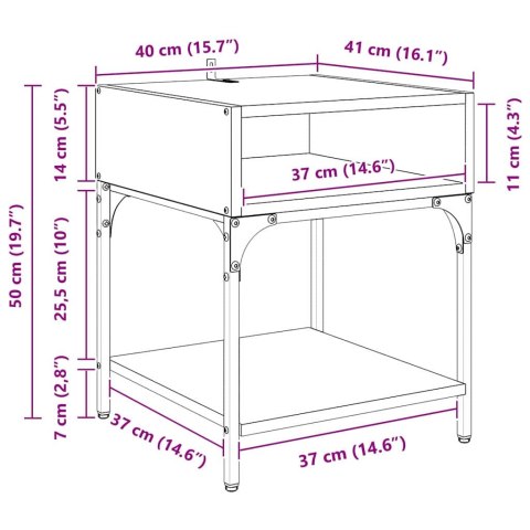 STOLIK NOCNY DĄB ARTISAN 40X40X50CM