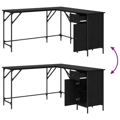 BIURKO CZARNY DĄB 141X141X75CM