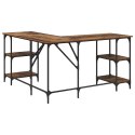 BIURKO NAROŻNE L LOFT PÓŁKI 140X140CM STARE DREWNO INDUSTRIALNE KOMPUTEROWE