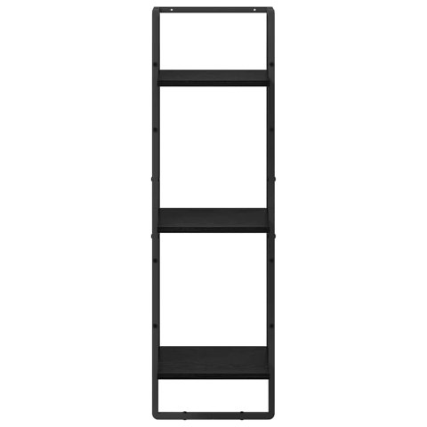 VidaXL Półka ścienna z półką Czarny Dąb 30 x 25 x 100 cm