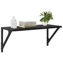 VidaXL Półki ścienne z półką 2 pcs Czarny Dąb 60 x 25 x 25,5 cm