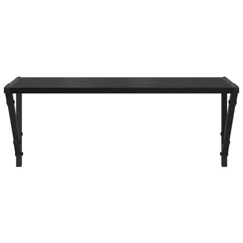 VidaXL Półki ścienne z półką 2 pcs Czarny Dąb 60 x 25 x 25,5 cm