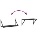 VidaXL Półki ścienne z półką 2 pcs Czarny Dąb 60 x 25 x 25,5 cm