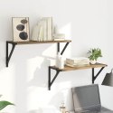 VidaXL Półki ścienne z półką 2 pcs Dąb rzemieślniczy 60 x 25 x 25,5 cm