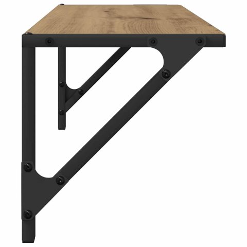 VidaXL Półki ścienne z półką 2 pcs Dąb rzemieślniczy 60 x 25 x 25,5 cm