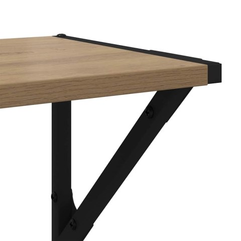 VidaXL Półki ścienne z półką 2 pcs Dąb rzemieślniczy 60 x 25 x 25,5 cm