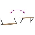 VidaXL Półki ścienne z półką 2 pcs Dąb rzemieślniczy 60 x 25 x 25,5 cm