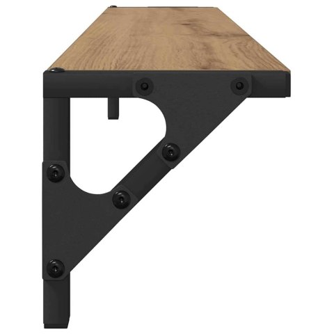 VidaXL Półki ścienne z półką 2 pcs Dąb rzemieślniczy 80 x 15 x 15,5 cm