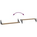 VidaXL Półki ścienne z półką 2 pcs Dąb rzemieślniczy 80 x 15 x 15,5 cm