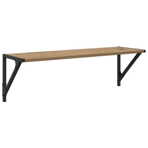 VidaXL Półki ścienne z półką 2 pcs Dąb rzemieślniczy 80 x 25 x 25,5 cm