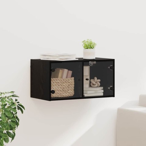 SZAFKA ŚCIENNA MONTOWANA NA ŚCIANIE CZARNY DĄB 68X37X35CM