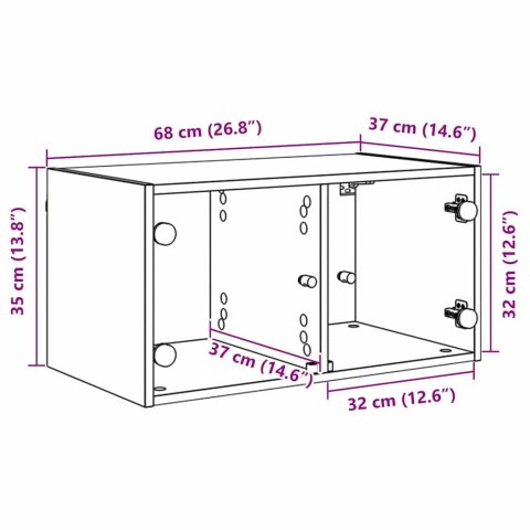 SZAFKI ŚCIENNE 2 SZT CZARNY DĄB 68X37X35CM