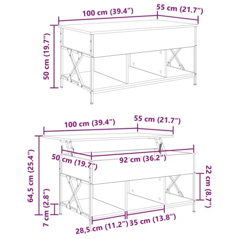 VidaXL Stolik kawowy Stare drewno 100 x 55 x 48.5 cm