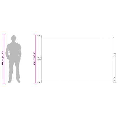 ZWIJANA MARKIZA BOCZNA NA TARAS 180X300CM KREMOWA