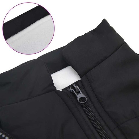 VidaXL Kurtka dla Psa z uprzężą Czarny 2XL Runo i poliester