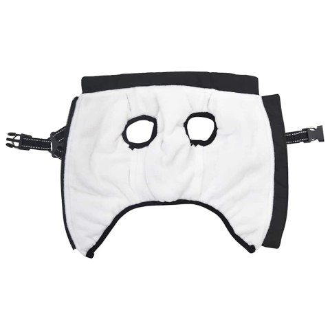 VidaXL Kurtka dla Psa z uprzężą Czarny L Runo i poliester