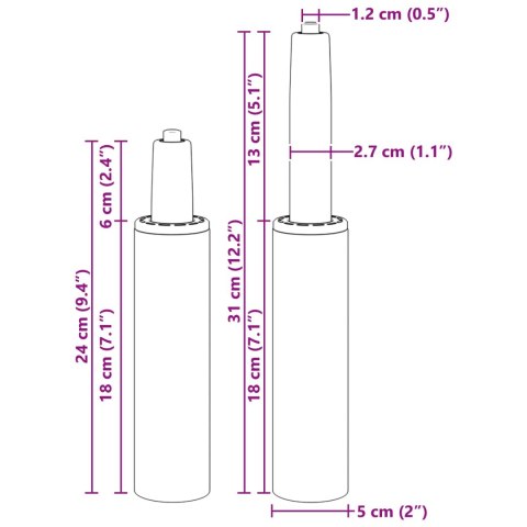 CYLINDER GAZOWY DO KRZESŁA BIUROWEGO CHROM 7CM ŻELAZO