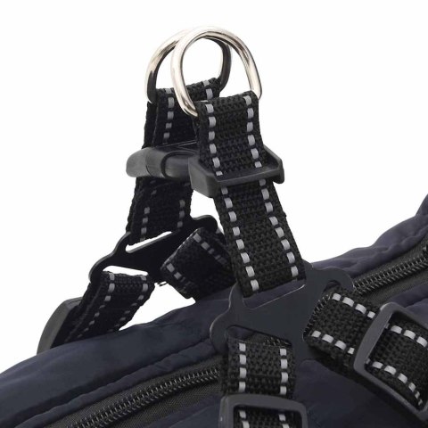 VidaXL Kurtka dla Psa z uprzężą Granatowy 3XL Runo i poliester