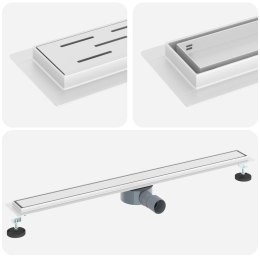 VidaXL Odpływ prysznicowy 2 w 1 z syfonem 360° Srebrny 90 cm