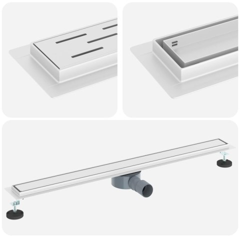 ODPŁYW PRYSZNICOWY2W1 Z SYFONEM 360° SREBRNY 90CM