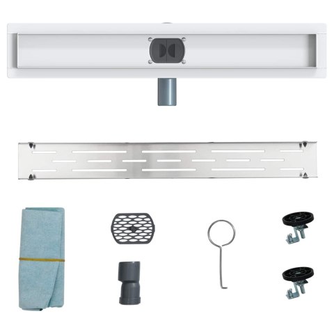 VidaXL Odpływ prysznicowy 362 stopni z designem linii Srebrny 60 cm