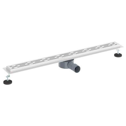 VidaXL Odpływ prysznicowy 362 stopni z designem linii Srebrny 90 cm