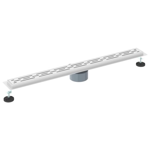 VidaXL Odpływ prysznicowy 362 stopni z designem linii Srebrny 90 cm