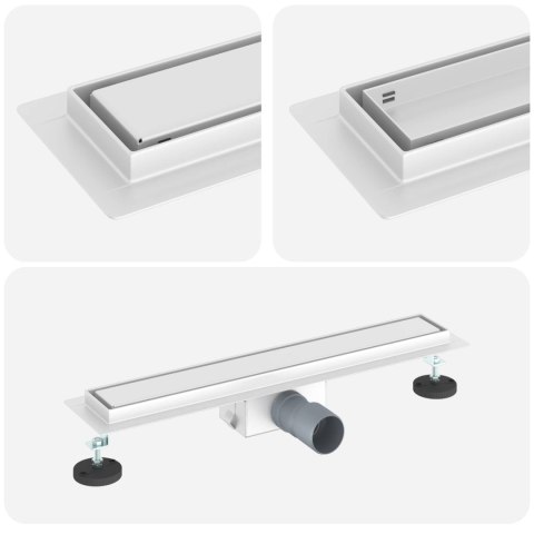 VidaXL Odwodnienie prysznicowe z osłoną szklaną Srebrny 50 cm